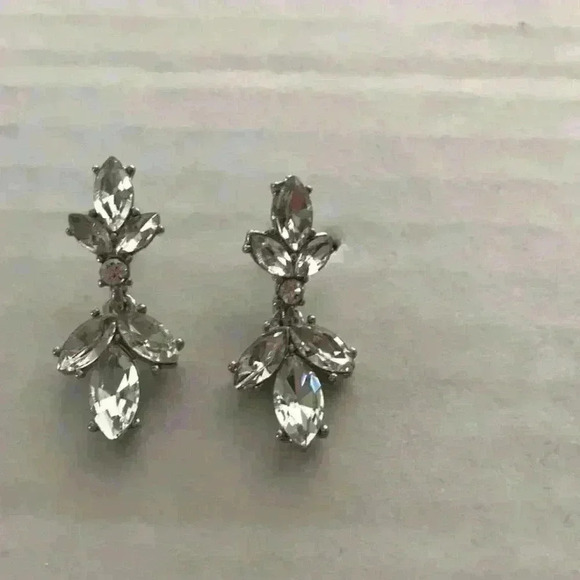 Charter Club new Silver Tone Crystal Drop Earrings - Picture 7 of 8
